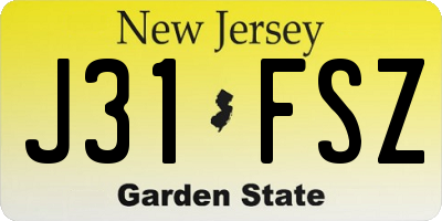 NJ license plate J31FSZ