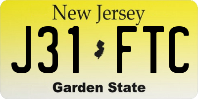 NJ license plate J31FTC