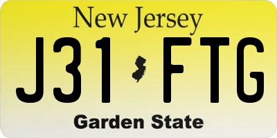 NJ license plate J31FTG