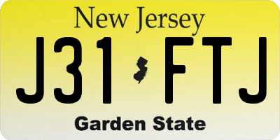 NJ license plate J31FTJ