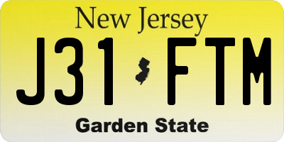 NJ license plate J31FTM