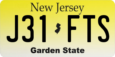 NJ license plate J31FTS