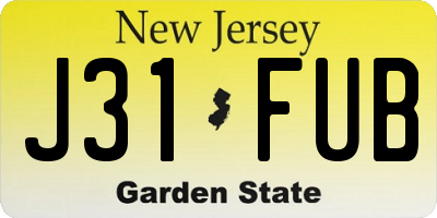 NJ license plate J31FUB