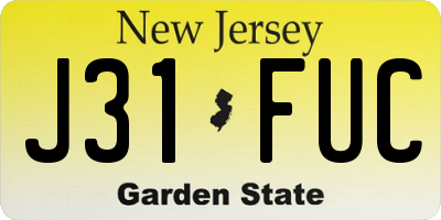 NJ license plate J31FUC