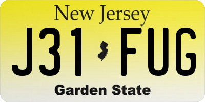 NJ license plate J31FUG