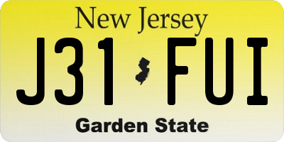 NJ license plate J31FUI
