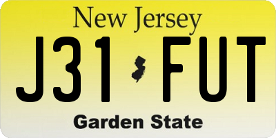 NJ license plate J31FUT