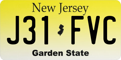 NJ license plate J31FVC