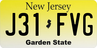 NJ license plate J31FVG