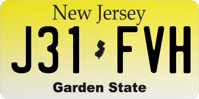 NJ license plate J31FVH