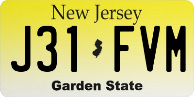NJ license plate J31FVM