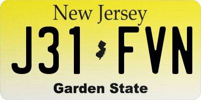 NJ license plate J31FVN