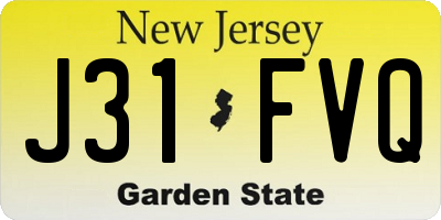 NJ license plate J31FVQ