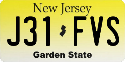 NJ license plate J31FVS