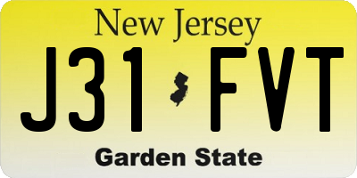 NJ license plate J31FVT