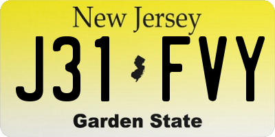 NJ license plate J31FVY