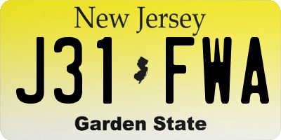 NJ license plate J31FWA