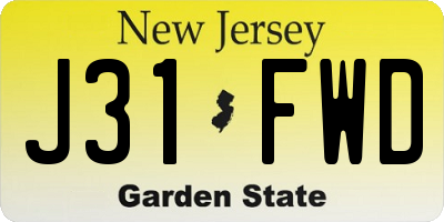 NJ license plate J31FWD