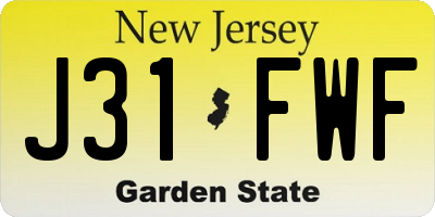 NJ license plate J31FWF