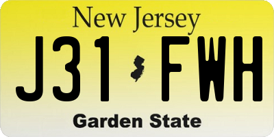 NJ license plate J31FWH