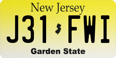 NJ license plate J31FWI