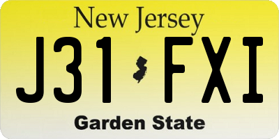 NJ license plate J31FXI