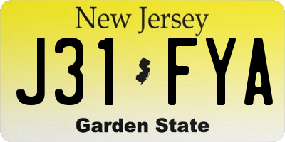 NJ license plate J31FYA