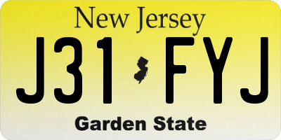 NJ license plate J31FYJ