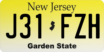 NJ license plate J31FZH