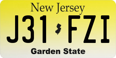 NJ license plate J31FZI