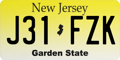 NJ license plate J31FZK