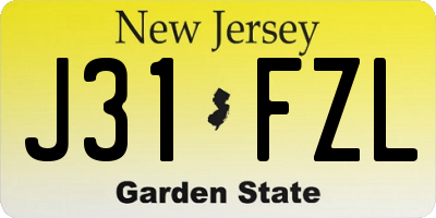 NJ license plate J31FZL