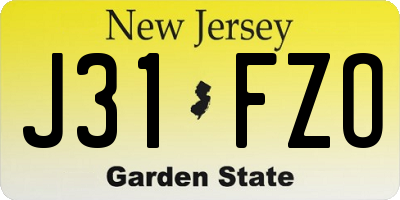 NJ license plate J31FZO