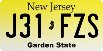 NJ license plate J31FZS