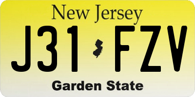 NJ license plate J31FZV