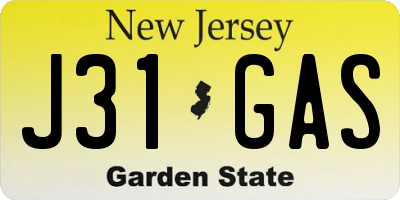 NJ license plate J31GAS