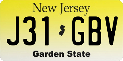 NJ license plate J31GBV