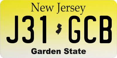 NJ license plate J31GCB