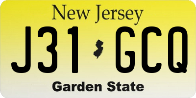 NJ license plate J31GCQ