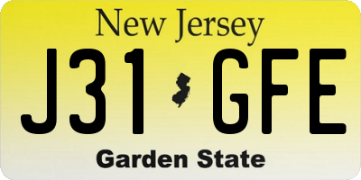 NJ license plate J31GFE