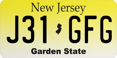 NJ license plate J31GFG