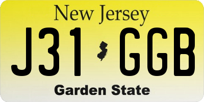 NJ license plate J31GGB