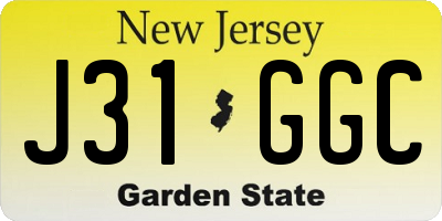 NJ license plate J31GGC