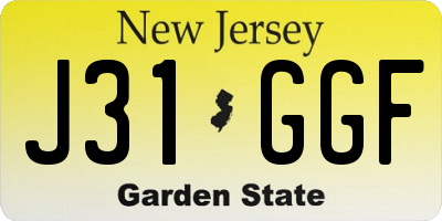 NJ license plate J31GGF