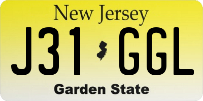 NJ license plate J31GGL
