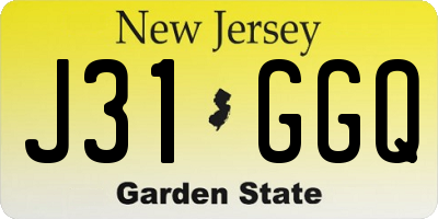 NJ license plate J31GGQ