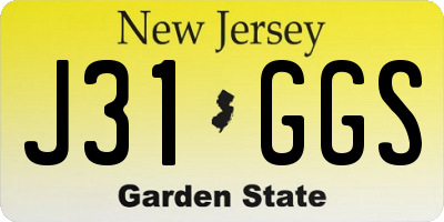 NJ license plate J31GGS