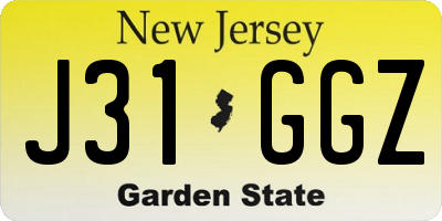 NJ license plate J31GGZ
