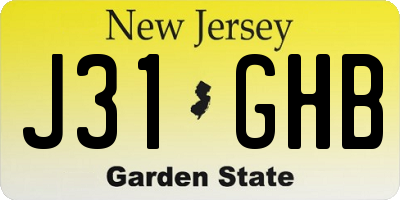 NJ license plate J31GHB