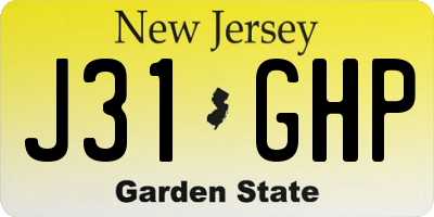 NJ license plate J31GHP